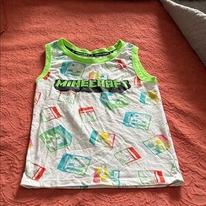 Minecraft Kids Tank Top - White and Green